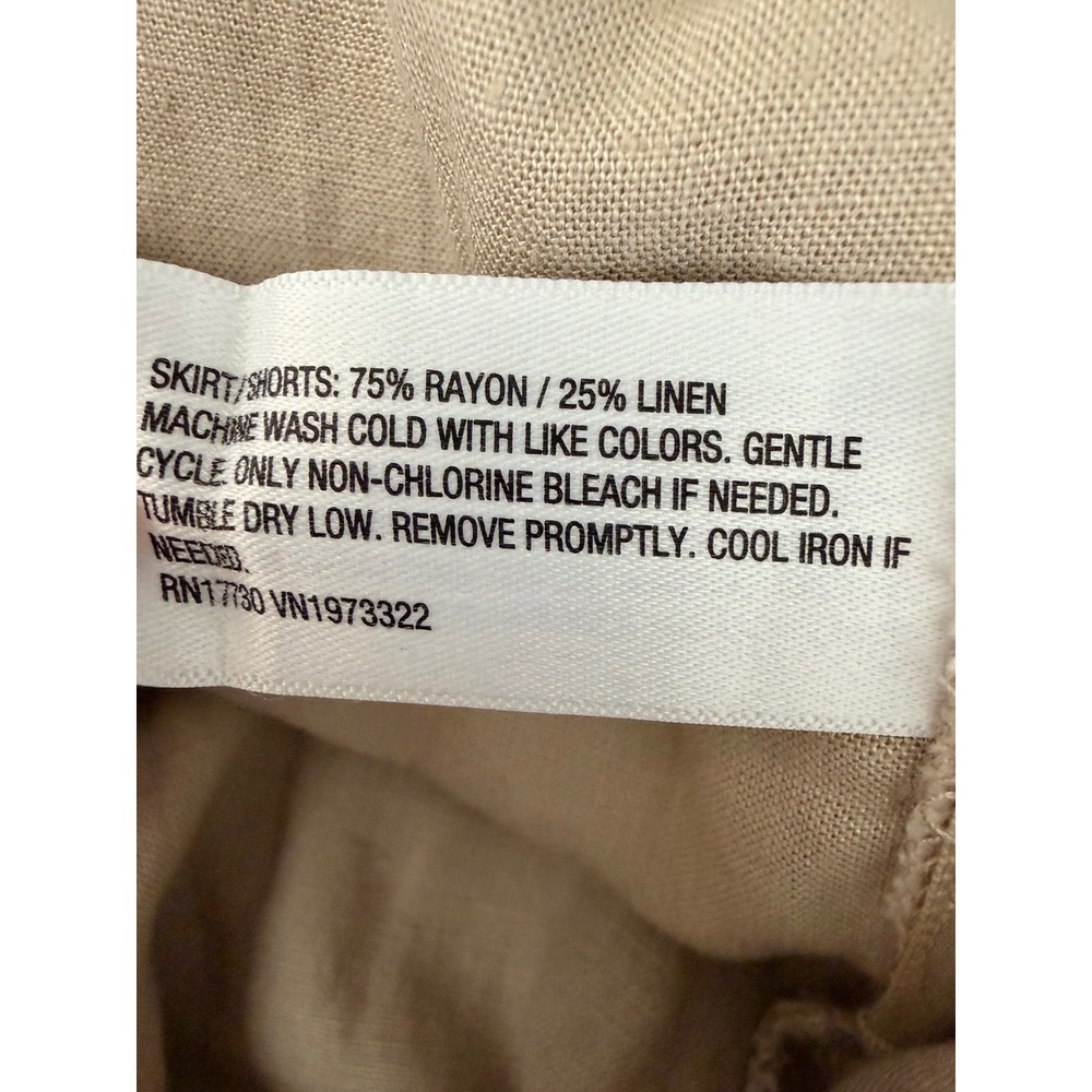 Wild Fable Beige Linen Blend Lace Up Mini Skort Womens Size Small NWT - Picture 6 of 6